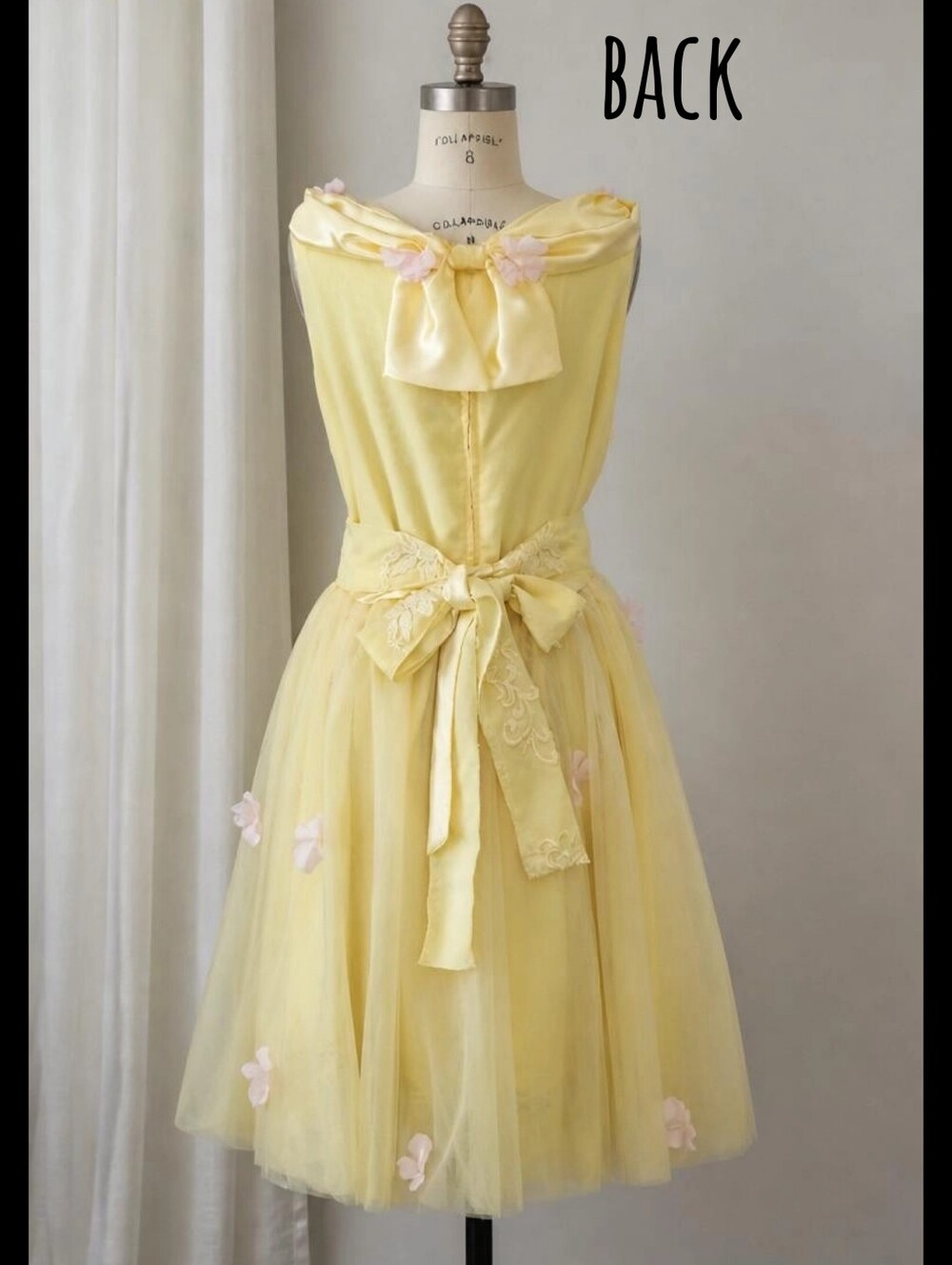 Belle Inspired Costume Set Ucycled Yellow Chiffon Midi Gown Size L - Picture 7 of 14